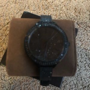 Michael kors black bling watch